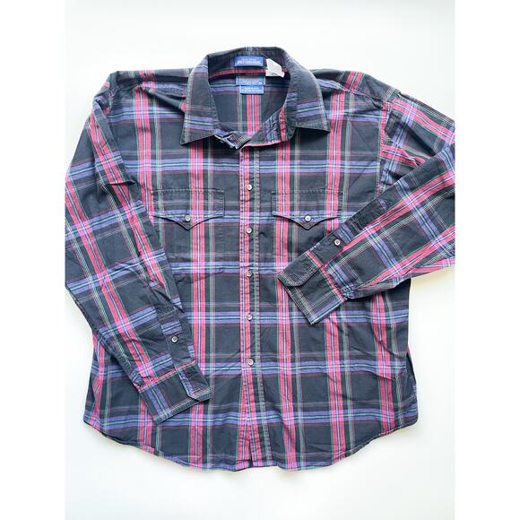 Pendleton Other - Men's Vintage Pendleton Plaid Button Down Cotton Shirt Size XL